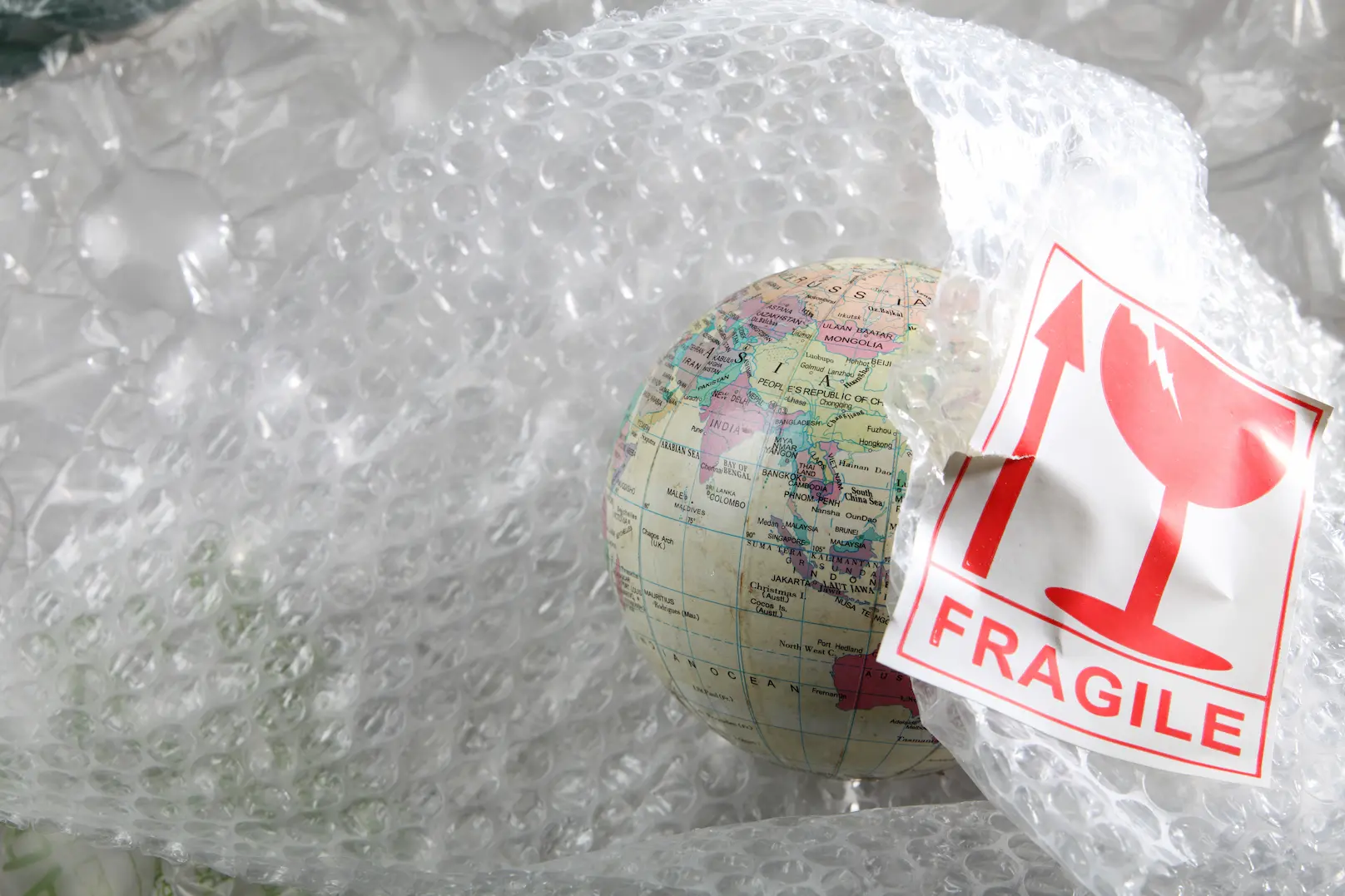 Bubble wrapped globe