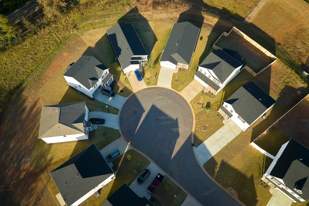 Top view of homes