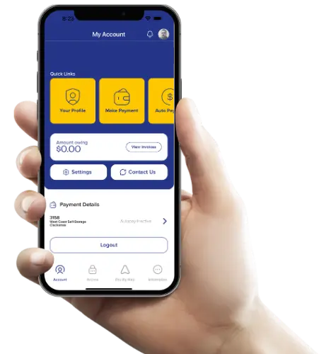 phone-in-hand Hand holding a phone with the WCSS app on it